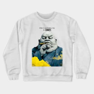 Puff Sumo: Peace of Mind Brought to you by Cigars on a light (Knocked out) background Crewneck Sweatshirt